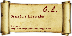 Országh Lizander névjegykártya